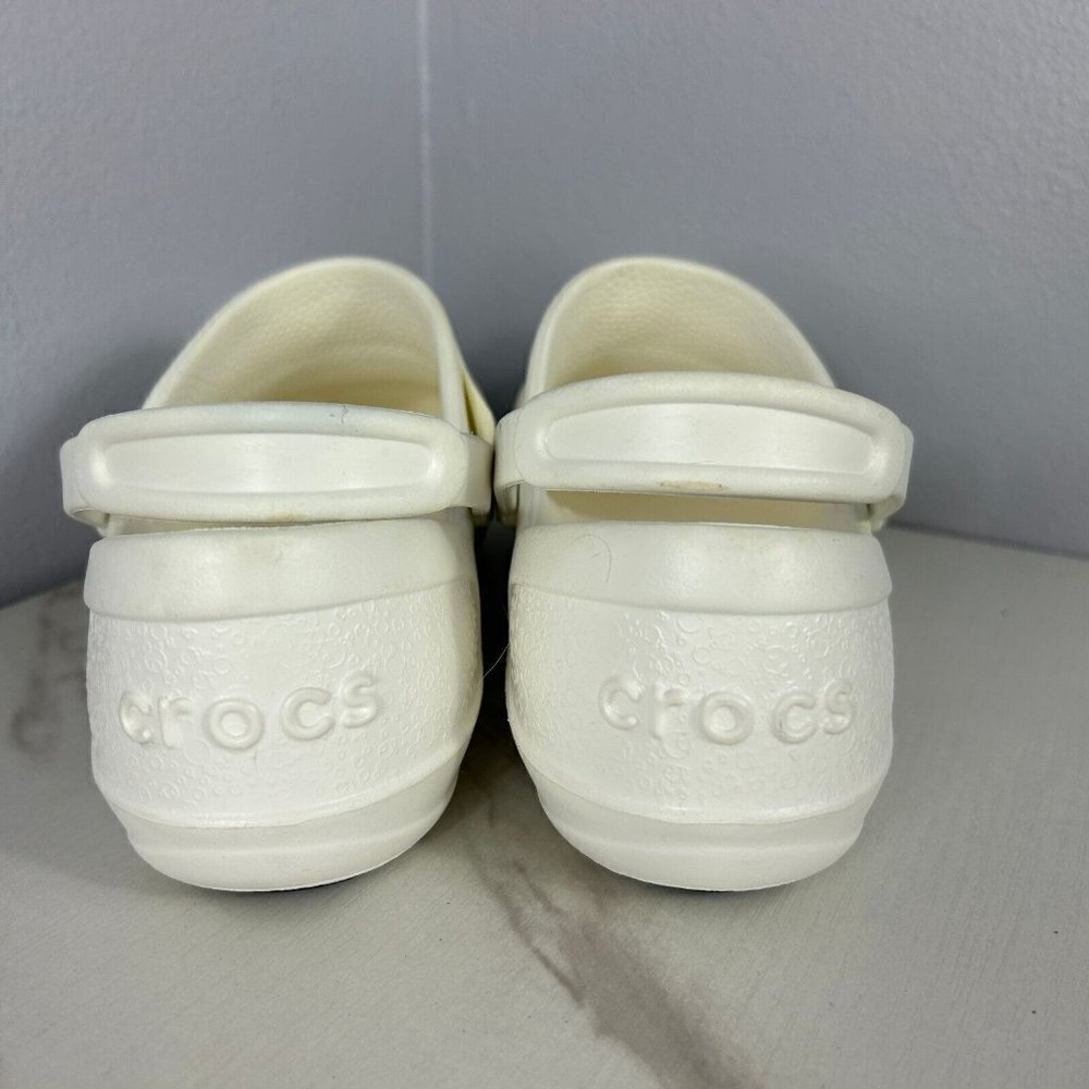 Crocs Bistro Clogs White, Black Bottom Slip Resistant Pads Women 11 NOTE colors - Picture 6 of 8